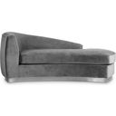 Julian Velvet Chaise In Grey/Chrome