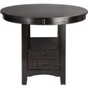 The appearance of Junipero Counter Height Table designed by Homelegance in the traditional interior design. This brown piece of furniture was selected by 1StopBedrooms from Junipero Collection to add a touch of cosiness and style into your home. Sku: 2423-36. Table Top Shape: Oval. Material: Wood. Size: 42" x 42".