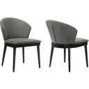 The appearance of Juno Charcoal Fabric and Black Wood Dining Side Chair Set of 2 designed by Armen Living in the modern / contemporary interior design. This charcoal piece of furniture was selected by 1StopBedrooms from Juno Collection to add a touch of cosiness and style into your home. Sku: LCJNSIBLCH. Material: Rubberwood.