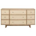 The appearance of Kailani 9-Drawer Dresser Cabinet In Beige Oak designed by Coaster in the coastal interior design. This beige oak piece of furniture was selected by 1StopBedrooms from Kailani Collection to add a touch of cosiness and style into your home. Sku: 225043. Material: MDF.