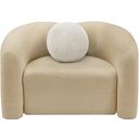 Kali Faux Shearling Teddy Fabric Chair In Beige