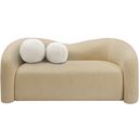 Kali Faux Shearling Teddy Fabric Loveseat In Beige