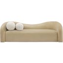 Kali Faux Shearling Teddy Fabric Sofa In Beige