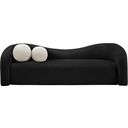 The appearance of Kali Faux Shearling Teddy Fabric Sofa In Black designed by Meridian in the modern / contemporary interior design. This black piece of furniture was selected by 1StopBedrooms from Kali Collection to add a touch of cosiness and style into your home. Sku: 186Black-S. Material: Wood.