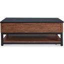 The appearance of Kallari Lift-Top Coffee Table In Warm Brown and Black designed by Signature Design by Ashley in the transitional interior design. This warm brown/black piece of furniture was selected by 1StopBedrooms from Kallari Collection to add a touch of cosiness and style into your home. Sku: T737-9. Material: Wood.
