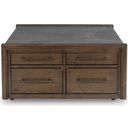 The appearance of Kallenny Coffee Table In Gray and Brown designed by Signature Design by Ashley in the modern / contemporary interior design. This gray/brown piece of furniture  was selected by 1StopBedrooms from Kallenny Collection to add a touch of cosiness and style into your home. Sku: T669-8. Material: MDF.