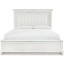 The appearance of Kanwyn Queen Panel Bed with Storage Bench In White Wash designed by Signature Design by Ashley in the transitional interior design. This white wash piece of furniture was selected by 1StopBedrooms from Kanwyn Collection to add a touch of cosiness and style into your home. Sku: B777-54S;B777-57;B777-96. Bed Type: Panel Bed. Material: Wood. Bed Size: Queen.