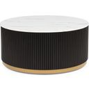 The appearance of Kara Coffee Table with Casters In Black and White designed by Crown Mark in the modern / contemporary interior design. This black and white piece of furniture was selected by 1StopBedrooms from Kara Collection to add a touch of cosiness and style into your home. Sku: 4219-01. Material: MDF.