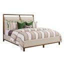 The appearance of Karis Queen Upholstered Bed In Warm Brunette designed by Kincaid in the transitional interior design. This warm brunette piece of furniture was selected by 1StopBedrooms from Abode Collection to add a touch of cosiness and style into your home. Sku: 269-313;269-314. Bed Size: Queen. Material: Solid Wood. Bed Type: Upholstered Bed.