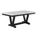 Karol Dining Table In Faux Marble Top and Weathered Gray Wood