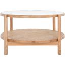 The appearance of Karyna Rattan and Glass Table In Clear and Natural designed by Safavieh Couture in the modern / contemporary interior design. This clear/natural piece of furniture  was selected by 1StopBedrooms from Karyna Collection to add a touch of cosiness and style into your home. Sku: SFV2300A. Material: Wood.