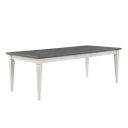 Katia Dining Table with Leaf In Rustic Gray and Weathered White
