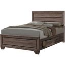 The appearance of Kauffman Queen Storage Bed Washed Taupe designed by Coaster in the transitional interior design. This taupe piece of furniture was selected by 1StopBedrooms from Kauffman Collection to add a touch of cosiness and style into your home. Sku: 204190QB1;204190QB2;204190QB3;204190QB4. Bed Type: Storage Bed. Material: Wood. Bed Size: Queen.