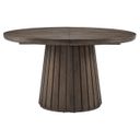 Kavanaugh Extendable Round Dining Table In Weathered Kona Brown