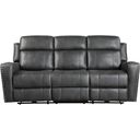 The appearance of Kellen Power Double Reclining Sofa In Gray designed by Homelegance in the transitional interior design. This gray piece of furniture was selected by 1StopBedrooms from Kellen Collection to add a touch of cosiness and style into your home. Sku: 9515DGY-3PW. Material: Faux Leather.