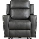 The appearance of Kellen Power Reclining Chair In Gray designed by Homelegance in the modern / contemporary interior design. This gray piece of furniture was selected by 1StopBedrooms from Kellen Collection to add a touch of cosiness and style into your home. Sku: 9515DGY-1PW. Material: Faux Leather.