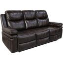 The appearance of Kellen Sofa with Drop Down Tray and Power Footrest In Brown designed by New Classic in the modern / contemporary interior design. This brown piece of furniture was selected by 1StopBedrooms from Kellen Collection to add a touch of cosiness and style into your home. Sku: U6023-30P1-BRN. Material: Faux Leather.