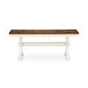 Kellerby 48 Inch Dining Bench In Antique White and Brown