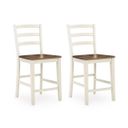 Kellerby Counter Height Barstool Set of 2 In Antique White and Brown