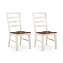 Kellerby Dining Chair Set of 2 In Antique White and Brown