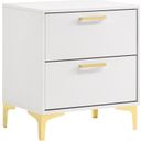The appearance of Kendall 2-drawer Nightstand White designed by Coaster in the glam interior design. This white piece of furniture  was selected by 1StopBedrooms from Kendall Collection to add a touch of cosiness and style into your home. Sku: 224402. Material: Wood.
