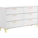 The appearance of Kendall 6-drawer Dresser White designed by Coaster in the glam interior design. This white piece of furniture  was selected by 1StopBedrooms from Kendall Collection to add a touch of cosiness and style into your home. Sku: 224403. Material: Wood.