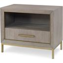 The appearance of Kendall Nightstand In Grey designed by Century Furniture in the modern / contemporary interior design. This grey piece of furniture was selected by 1StopBedrooms from Monarch Collection to add a touch of cosiness and style into your home. Sku: MN5755. Material: Solid Oak.