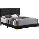 The appearance of Kendall Tufted Panel Queen Bed Black and Gold designed by Coaster in the glam interior design. This black piece of furniture was selected by 1StopBedrooms from Kendall Collection to add a touch of cosiness and style into your home. Sku: 224451Q. Bed Type: Panel Bed. Material: Upholstered. Bed Size: Queen.