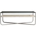 The appearance of Kendo Cocktail Table designed by Bernhardt in the modern / contemporary interior design. This stainless steel piece of furniture  was selected by 1StopBedrooms from Kendo Collection to add a touch of cosiness and style into your home. Sku: 328021. Material: Glass.