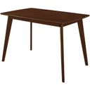 The appearance of Kersey Dining Table with Angled Legs Chestnut designed by Coaster in the transitional interior design. This chestnut piece of furniture was selected by 1StopBedrooms from Kersey Collection to add a touch of cosiness and style into your home. Sku: 103061. Material: Wood. Table Top Shape: Rectangular. Size: 30" x 47".