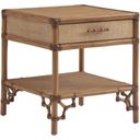 The appearance of Key Biscayne Bayfront Rectangular End Table In Sunwashed designed by Tommy Bahama in the coastal interior design. This sunwashed piece of furniture was selected by 1StopBedrooms from Key Biscayne Collection to add a touch of cosiness and style into your home. Sku: 579-954. Material: Veneer.