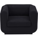 The appearance of Kimora Linen Textured Fabric Chair In Black designed by Meridian in the modern / contemporary interior design. This black piece of furniture was selected by 1StopBedrooms from Kimora Collection to add a touch of cosiness and style into your home. Sku: 151Black-C. Material: Wood.