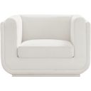 Kimora Linen Textured Fabric Chair In Cream