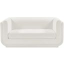 Kimora Linen Textured Fabric Loveseat In Cream