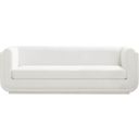 Kimora Linen Textured Fabric Sofa In Cream