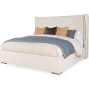 King Upholstered Wing Bed In Off White