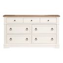 The appearance of Kingston Drawer Dresser In Whisper White And Cerused Nutmeg designed by Magnussen in the transitional interior design. This whisper white and cerused nutmeg piece of furniture was selected by 1StopBedrooms from Kingston Collection to add a touch of cosiness and style into your home. Sku: B6407-20. Material: Oak Veneer.