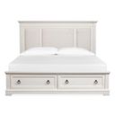 The appearance of Kingston Queen Upholstered Panel Storage Bed In Whisper White And Cerused Nutmeg designed by Magnussen in the transitional interior design. This whisper white and cerused nutmeg piece of furniture was selected by 1StopBedrooms from Kingston Collection to add a touch of cosiness and style into your home. Sku: B6407-55H;B6407-55SF;B6407-54R. Bed Size: Queen. Material: Oak Veneer. Bed Type: Upholstered Bed.