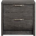 The appearance of Kinsley Drawer Nightstand In Black Heron designed by Magnussen in the transitional interior design. This black heron piece of furniture was selected by 1StopBedrooms from Kinsley Collection to add a touch of cosiness and style into your home. Sku: B5890-01. Material: Oak Veneer.