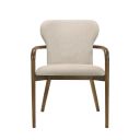 Klarissa Upholstered Solid Wood Dining Chair In Cream and Walnut