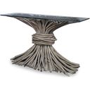The appearance of Knot Console Table In Grey designed by Century Furniture in the modern / contemporary interior design. This grey piece of furniture was selected by 1StopBedrooms from Curate Collection to add a touch of cosiness and style into your home. Sku: CT2119B-GR;CT2119T. Material: Rattan.