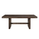 The appearance of Kody 79 Inch Rectangle Fixed-Top Dining Table In Brown designed by New Classic in the modern / contemporary interior design. This brown piece of furniture was selected by 1StopBedrooms from Kody Collection to add a touch of cosiness and style into your home. Sku: D3434-10T;D3434-10B. Material: Wood. Table Top Shape: Rectangular. Size: 35" x 79".