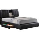 Kofi Black King Upholstered Platform Storage Bed