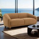 The appearance of Kolvere Boucle Loveseat In Brown designed by Furniture of America in the modern / contemporary interior design. This brown piece of furniture  was selected by 1StopBedrooms from Kolvere Collection to add a touch of cosiness and style into your home. Sku: FM61006BR-LV. Material: Boucle.