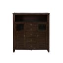 The appearance of Kona Grove Cabinet In Dark Brown designed by Jofran in the transitional interior design. This dark brown piece of furniture  was selected by 1StopBedrooms from Kona Grove Collection to add a touch of cosiness and style into your home. Sku: 705-89. Material: Acacia.