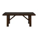 The appearance of Kona Grove 79 Inch Trestle Dining Table In Dark Brown designed by Jofran in the transitional interior design. This dark brown piece of furniture  was selected by 1StopBedrooms from Kona Grove Collection to add a touch of cosiness and style into your home. Sku: 705-79. Table Top Shape: Rectangular. Size: 79". Material: Acacia.