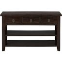 The appearance of Kona Grove 50 Inch Sofa Table In Dark Brown designed by Jofran in the transitional interior design. This dark brown piece of furniture  was selected by 1StopBedrooms from Kona Grove Collection to add a touch of cosiness and style into your home. Sku: 704-4. Material: Acacia.