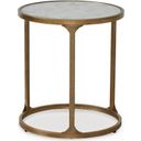 The appearance of Korajane End Table In Antique Gold designed by Signature Design by Ashley in the modern / contemporary interior design. This antique gold piece of furniture  was selected by 1StopBedrooms from Korajane Collection to add a touch of cosiness and style into your home. Sku: T399-6. Material: Glass.