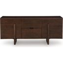 The appearance of Kydler Accent Cabinet In Medium Brown designed by Signature Design by Ashley in the modern / contemporary interior design. This medium brown piece of furniture was selected by 1StopBedrooms from Kydler Collection to add a touch of cosiness and style into your home. Sku: A4000678. Material: Wood.