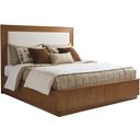 The appearance of La Costa Pendry Queen Upholstered Panel Bed In Brown designed by Lexington in the modern / contemporary interior design. This brown piece of furniture was selected by 1StopBedrooms from La Costa Collection to add a touch of cosiness and style into your home. Sku: 420-133C. Bed Type: Panel Bed. Bed Size: Queen. Material: Hickory.
